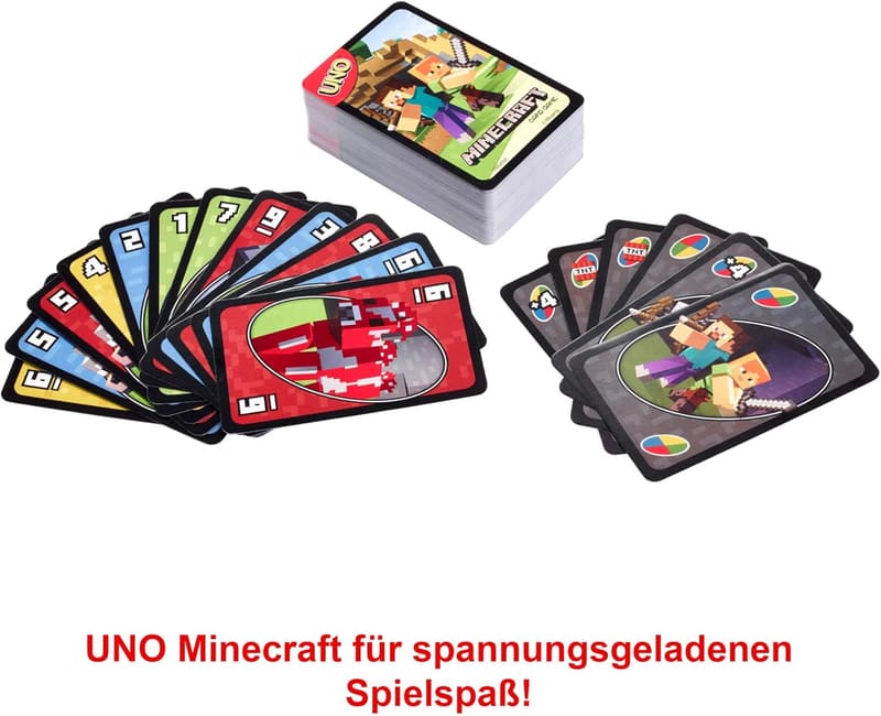 UNO Minecraft Edition - Kartenspiel für die ganze Familie mit Creeper-Karte