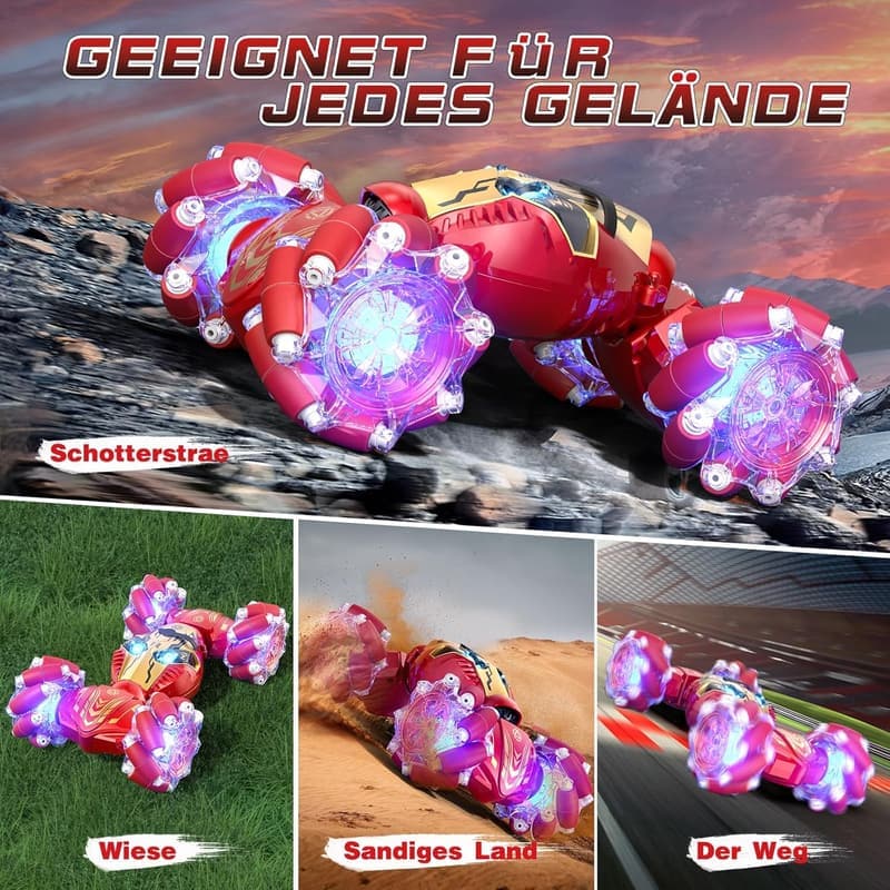 RC Stunt Auto für Kinder ab 6 Jahre mit LED und Musik