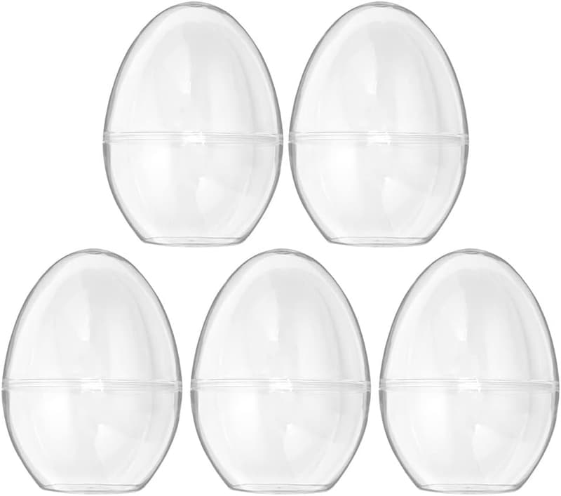 Befüllbare Oster-Eier aus Kunststoff, transparent, 12 cm, 5 Stück