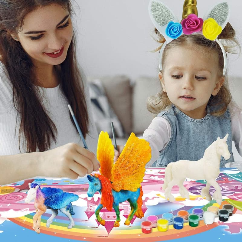 DIY Einhorn Malset für Kinder – 3D Kunsthandwerk Geschenk (6 Einhörner)
