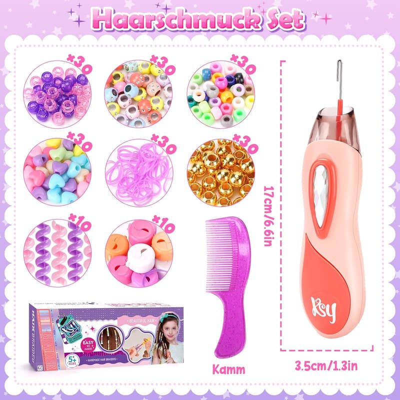 Haarschmuck-Flechtmaschine für Mädchen ab 5 Jahren - DIY Set