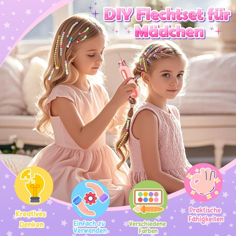 Haarschmuck-Flechtmaschine für Mädchen ab 5 Jahren - DIY Set