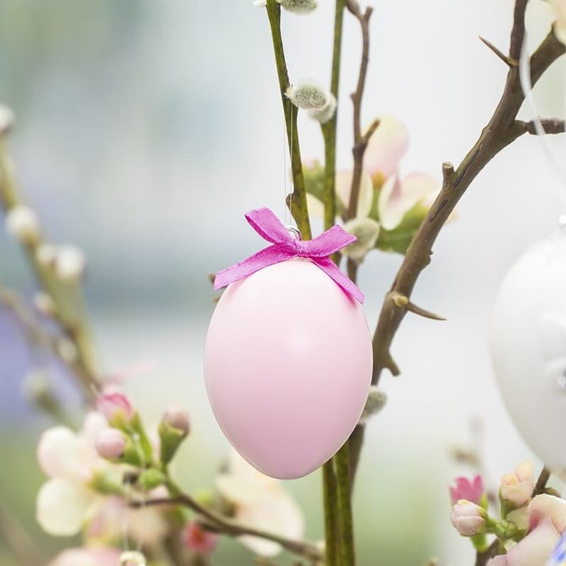 Kunststoff-Eier mit Loch, 6 cm hoch, Weiß, 100 Stück
