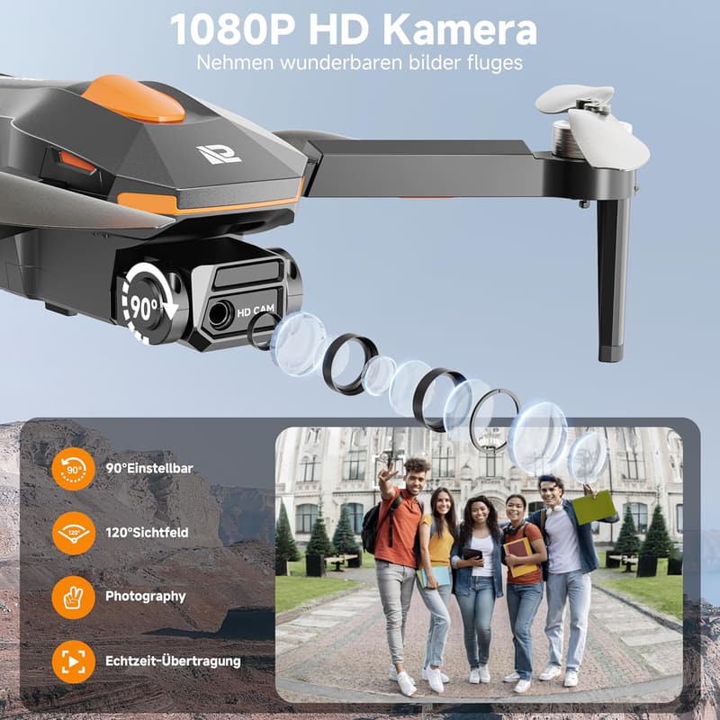PLEGBLE Mini Drohne mit Kamera 1080P für Kinder und Anfänger