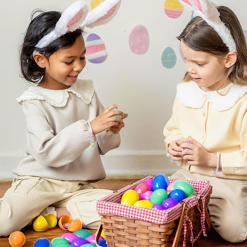 24 Stück XXL Ostereier aus Kunststoff zum Befüllen für Kinder
