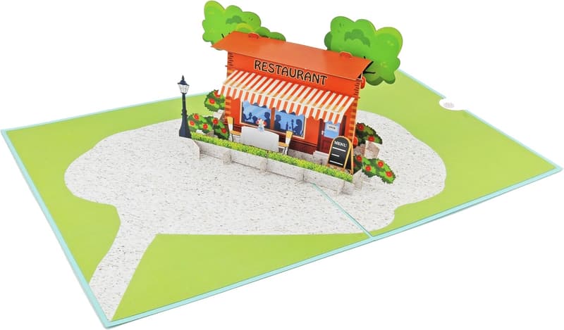 3D Pop-Up Karte Einladung Restaurantbesuch, Gutschein oder Geldgeschenk
