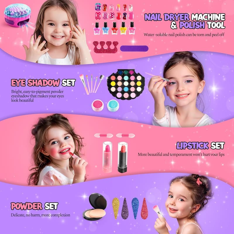 Nagelstudio für Mädchen ab 3 Jahren - Spielzeug Schminkkoffer