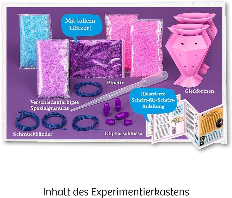 Glitzer-Diamanten Experimentierset für Kinder, 8-12 Jahre, 3 Farben