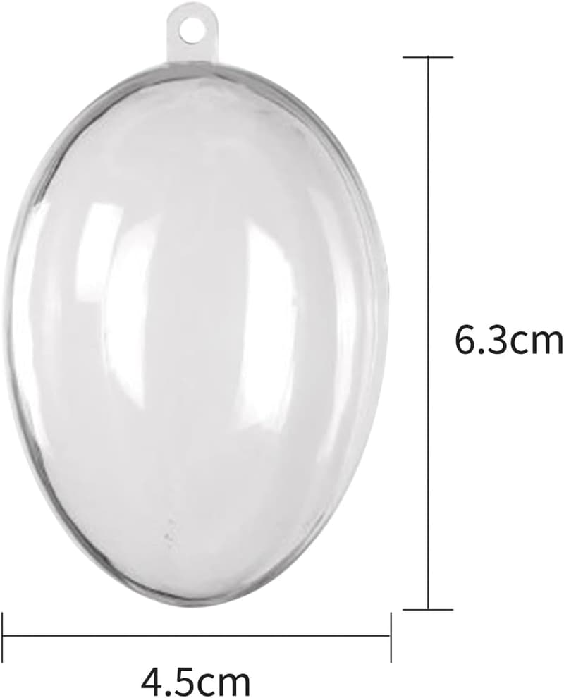 Osterdeko: 10 transparente Bastel-Ostereier zum Befüllen, 63x45mm
