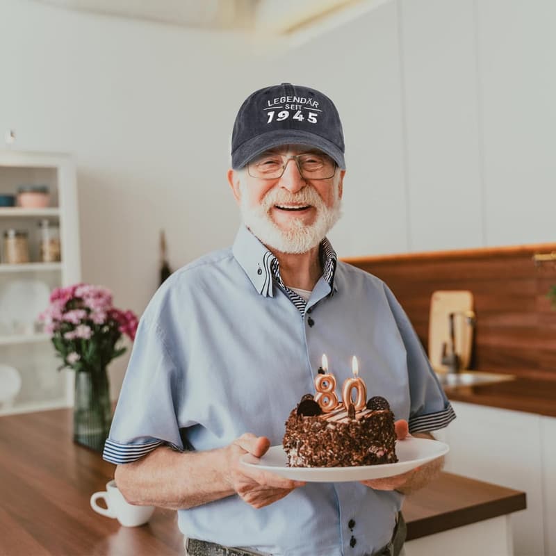 Geschenkideen für Männer: Basecap zum 80. Geburtstag, Ruhestand