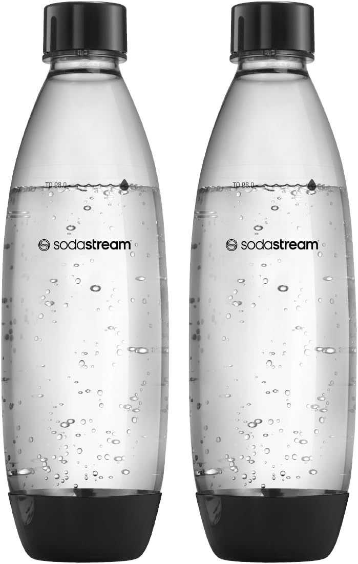 SodaStream FUSE 0,8L BPA-freie Flasche schwarz, spülmaschinengeeignet, 2er-Pack