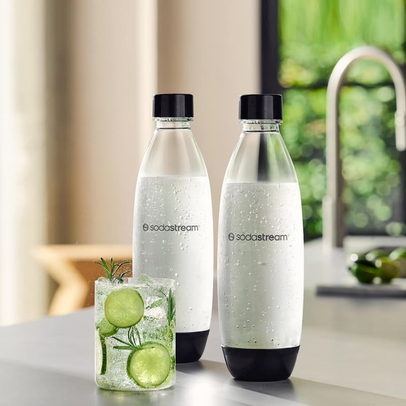 SodaStream FUSE 0,8L BPA-freie Flasche schwarz, spülmaschinengeeignet, 2er-Pack