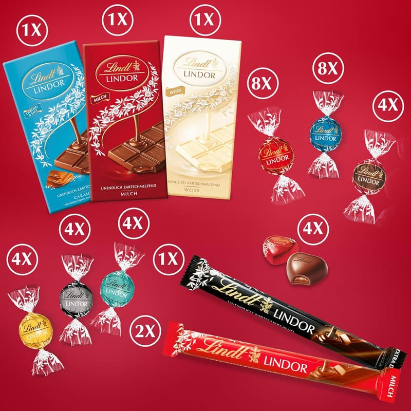 Vatertagsgeschenk: Lindt Lindor Pralinengeschenk 862g (42 Stück)