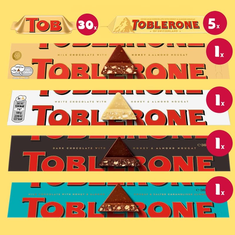 Toblerone Geschenkkorb mit Schweizer Milchschokolade und Mandelnougat