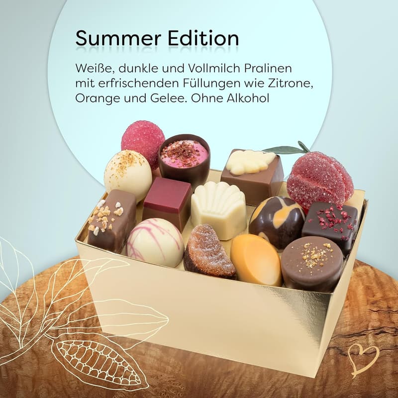 Sommeredition: Handverarbeitete belgische Luxus-Pralinen 500g