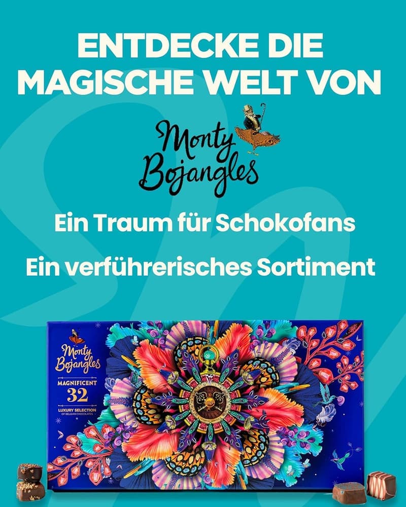 Geschenkbox mit 32 belgischen Trüffeln – Monty Bojangles