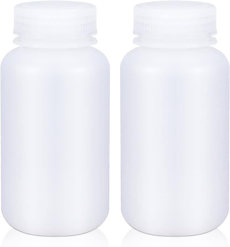 Labor-Reagenzflasche aus HDPE, 250ml, mit breiter Öffnung (2 Stück)