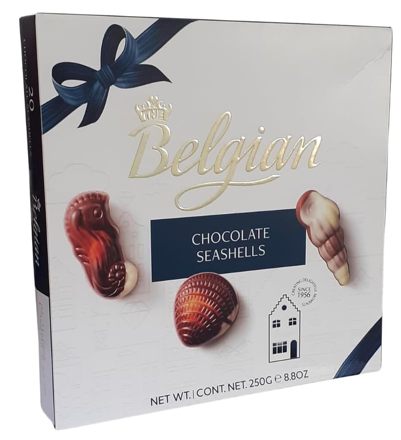 Belgische Pralinen in Muschelform mit Haselnuss-Nougatfüllung, 250g