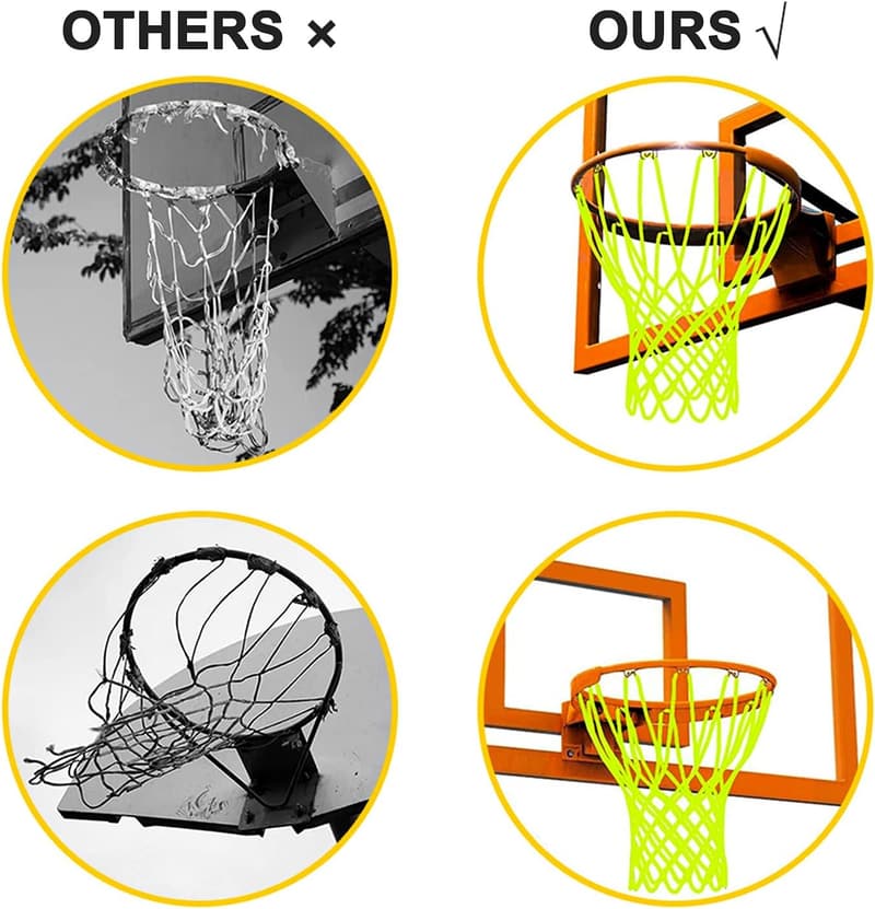 Leuchtendes Basketballnetz für Nachtspiele, 19 x 14 x 3 cm