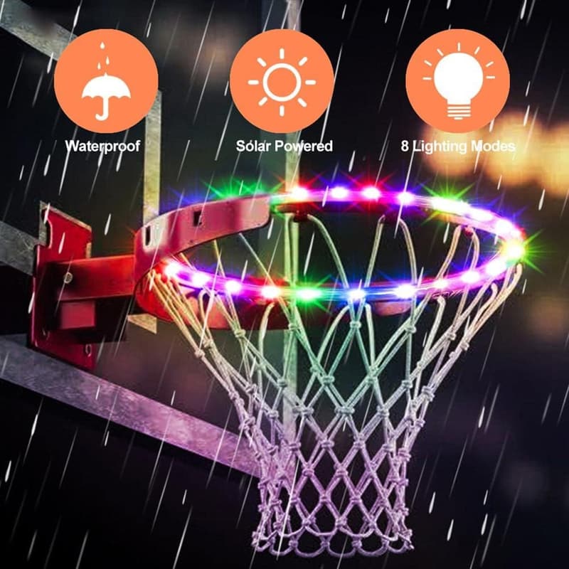 LED-Basketballkorb mit Fernsteuerung, 16 Farben, wasserdicht, für nächtliches Training