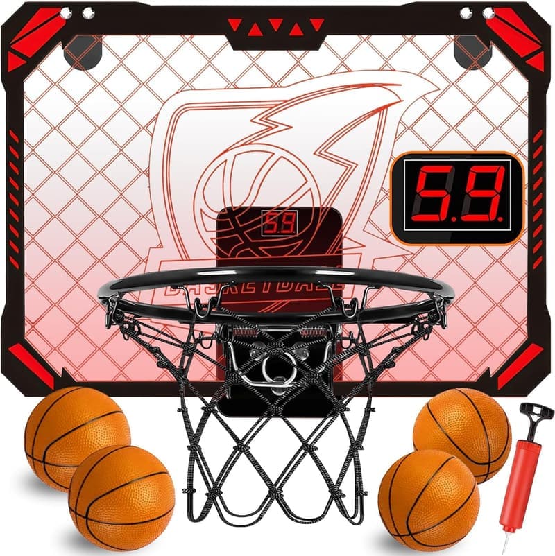 Mini Basketballkorb für Kinder mit LED-Lichtern und 4 Bällen