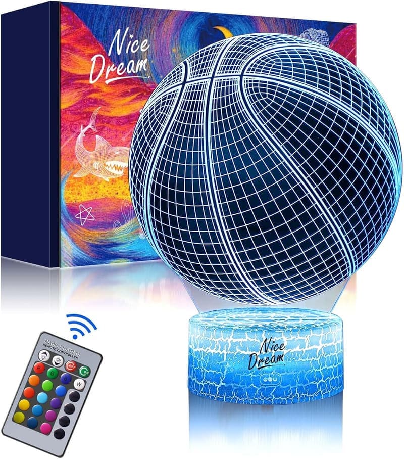 3D Basketball Nachtlicht für Kinderzimmer, LED mit 16 Farben