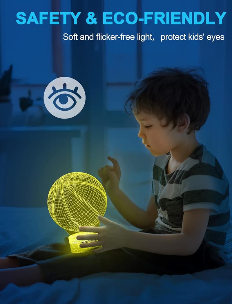 3D Basketball Nachtlicht für Kinderzimmer, LED mit 16 Farben