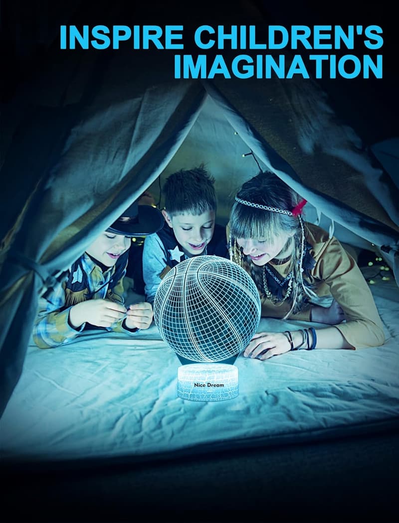 3D Basketball Nachtlicht für Kinderzimmer, LED mit 16 Farben