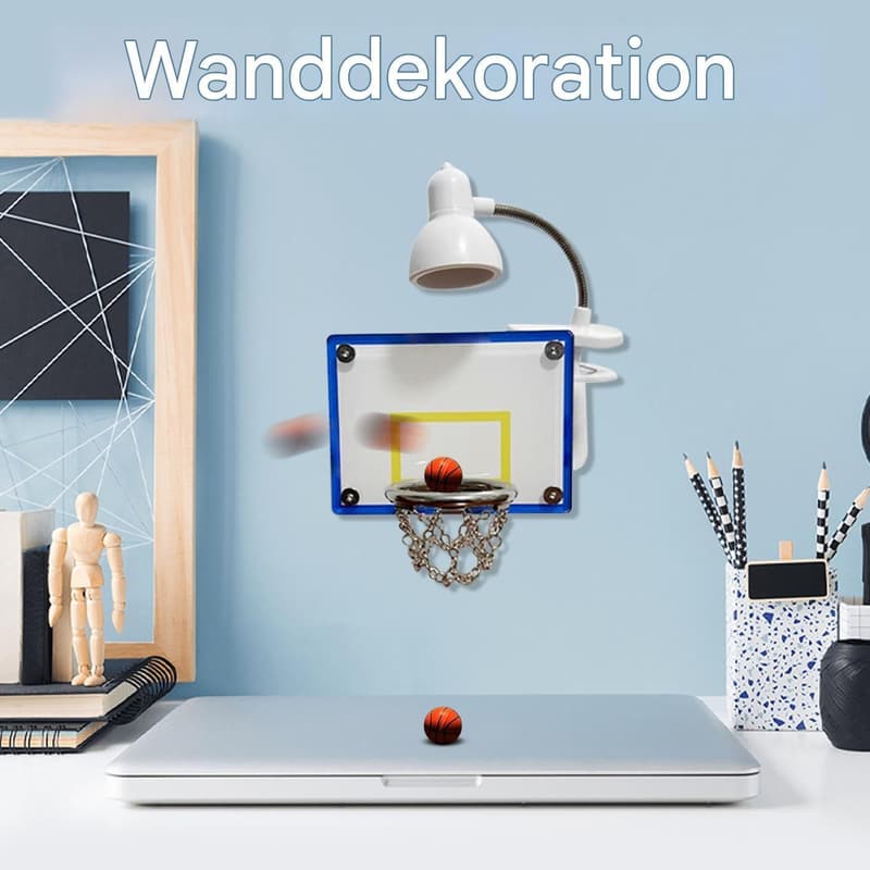 Beleuchtungsset für Basketballkorb mit 5 Bällen – Sportliche Wanddekoration
