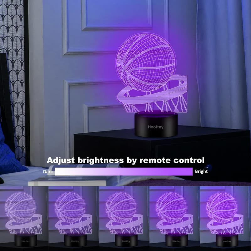 Basketball-Lampe 3D mit Fernbedienung, 16 Farben – Geschenk für Kinder