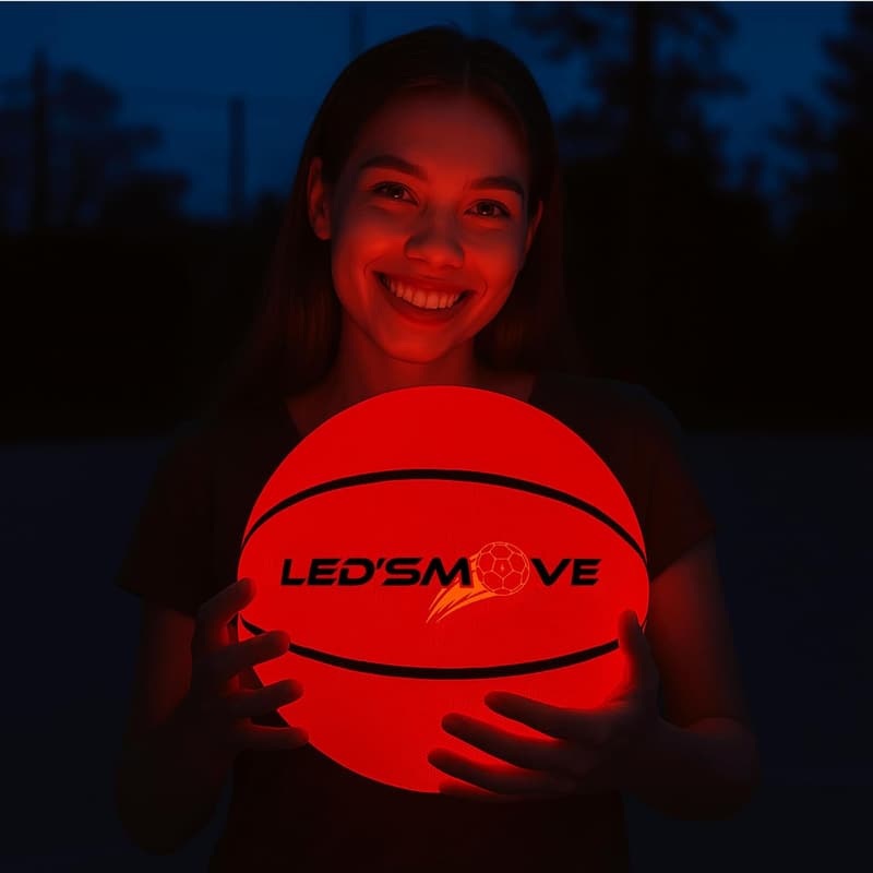 LED Basketball Größe 7 – Leuchtender Outdoor-Ball, USB wiederaufladbar