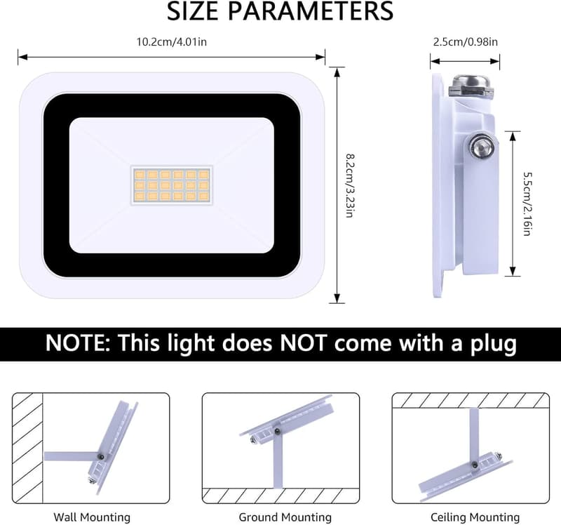 MIWAT 20W LED Flutlicht für Außenbereich und Garten