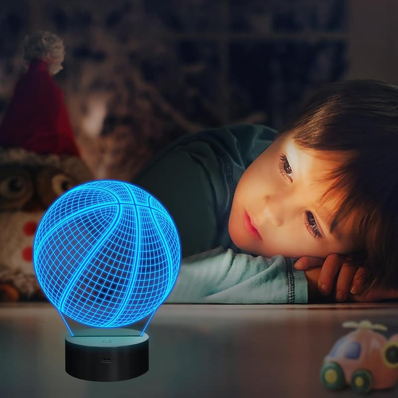 3D Basketball Nachtlicht mit Fernbedienung – ideales Geschenk für Sportfans