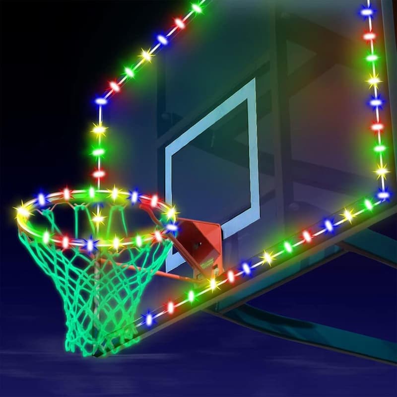 LED-Basketballkorb-Lichterkette mit Fernbedienung – 16 Farben, wasserdicht