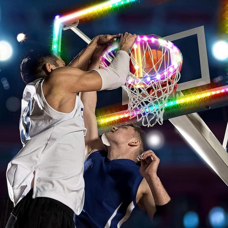 LED-Basketballkorb-Lichterkette mit Fernbedienung – 16 Farben, wasserdicht