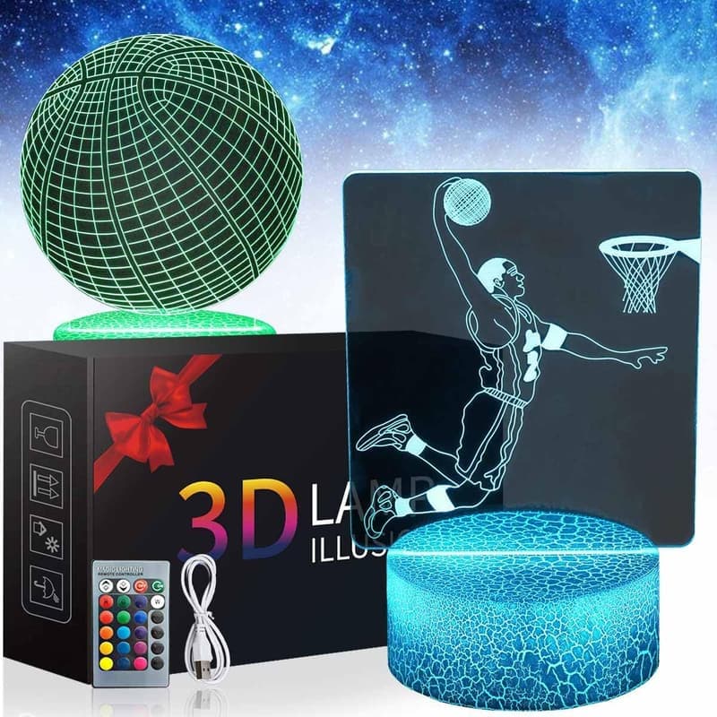 3D Illusion Basketball Nachtlicht mit Fernbedienung für Kinder