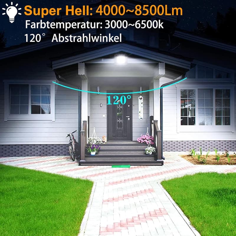 50W LED Außenstrahler mit Stecker, IP66 wasserdicht, kaltweiß