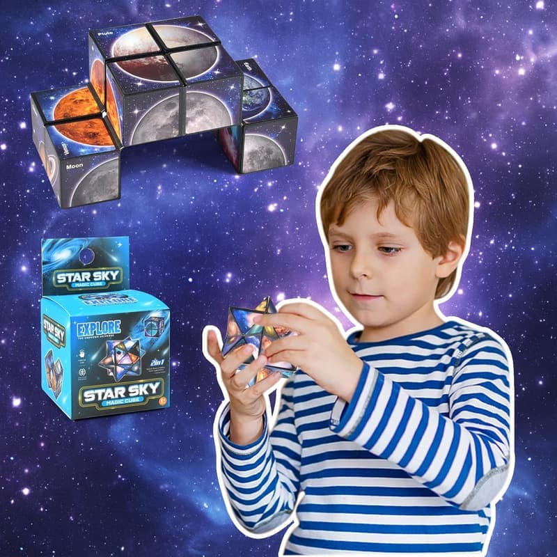 Sternenklarer Himmel Zauberwürfel 2-in-1 für Kinder und Erwachsene
