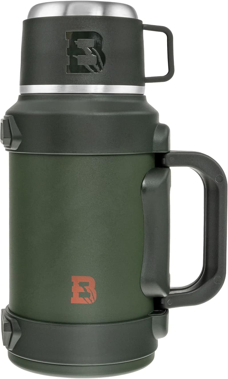 Badger 1,3L Edelstahl Thermoskanne mit Tee-Sieb, olive grün