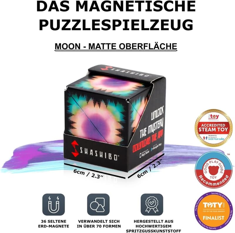 SHASHIBO Formwechsel-Box – Preisgekrönter Zappelwürfel mit 36 Magneten