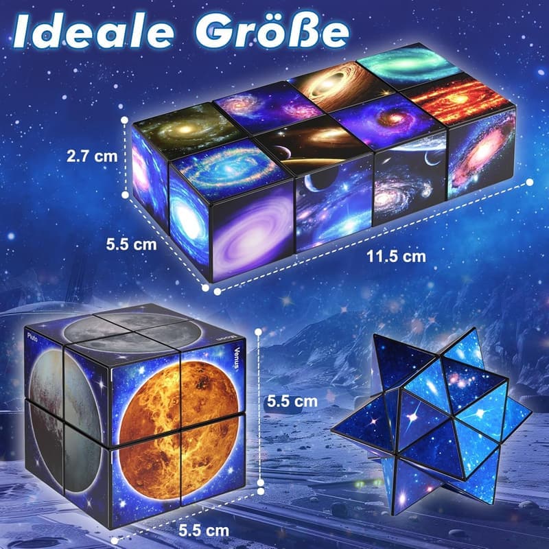 Galaxiewürfel Zauberwürfel-Set für Kinder und Erwachsene