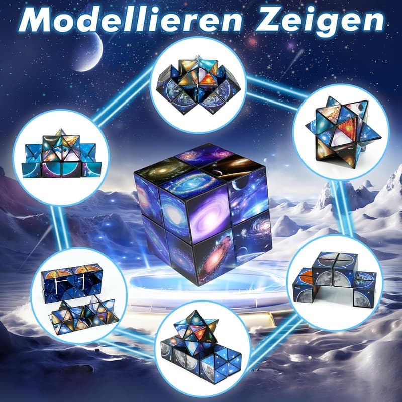 Galaxiewürfel Zauberwürfel-Set für Kinder und Erwachsene