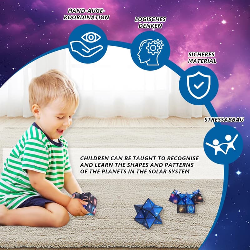 Sternenklarer Himmel Transformationswürfel für Jungen und Mädchen 6-12 Jahre