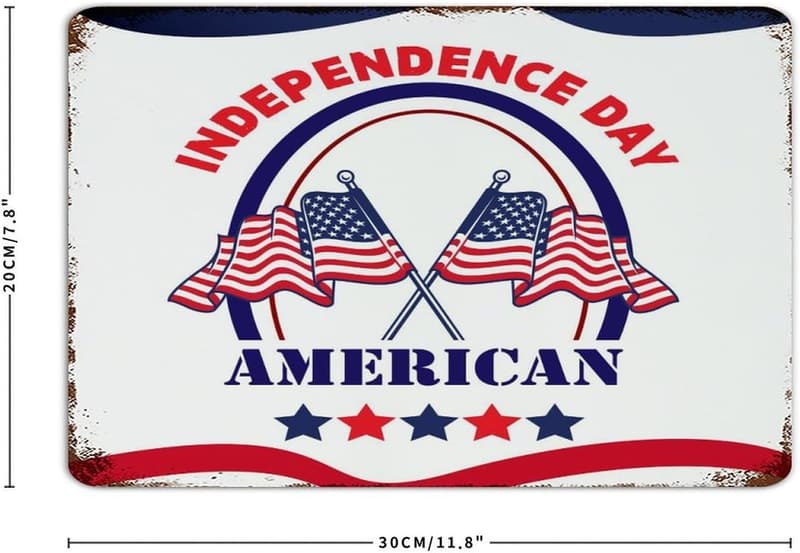 Personalisierbares Metallschild mit amerikanischer Flagge für Heimdekoration