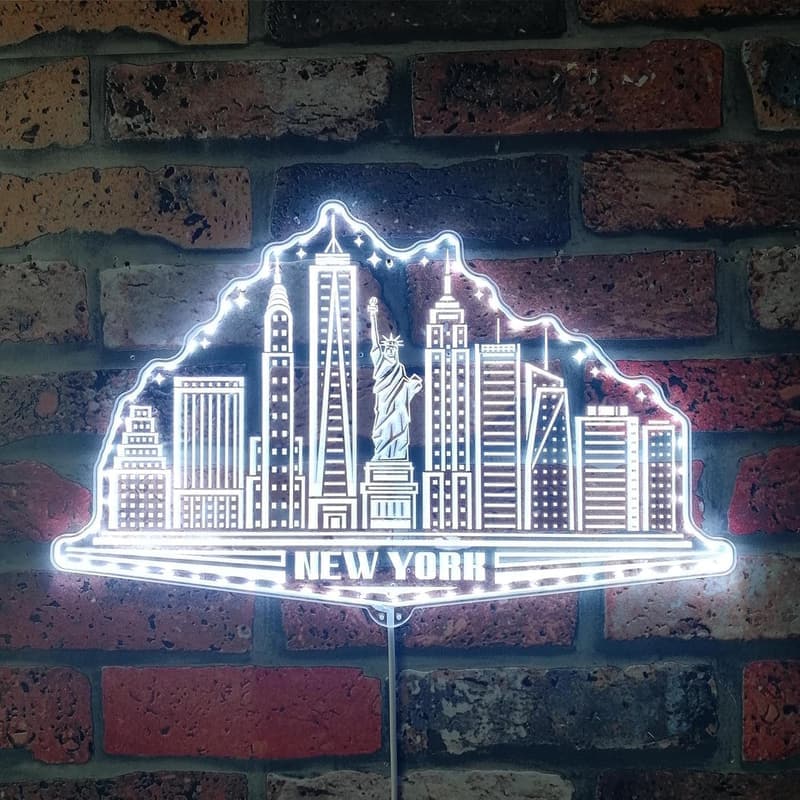 New York Skyline LED-Schild – Intelligente 3D-Wanddekoration