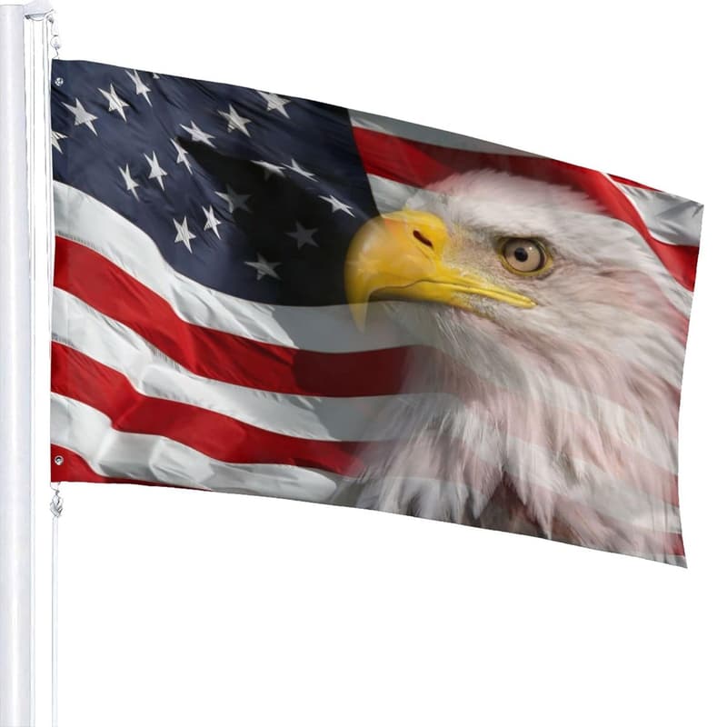Dekorative Gartenflagge mit Adler-Motiv – USA-Design, 90 x 150 cm