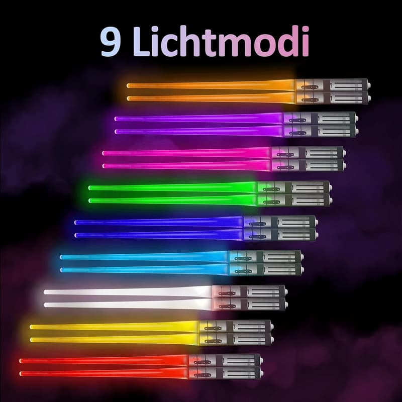 Leuchtende LED Essstäbchen mit 9 Farbmodi für Sushi-Partys