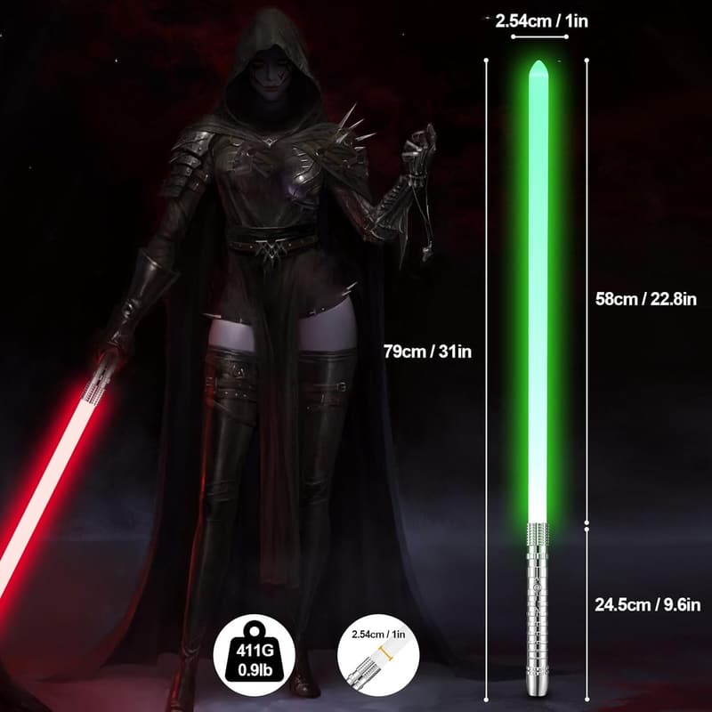 RGB Laserschwert mit Metallgriff und Soundeffekt für Halloween Cosplay