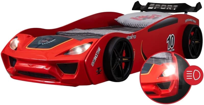 Rennwagen Kinderbett Dream Racer 90x200 mit LED und Lattenrost