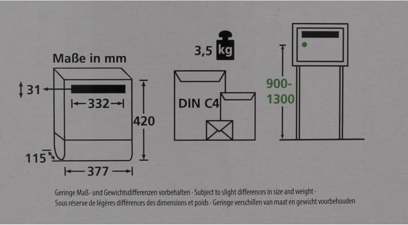 Burg Wächter Edelstahl-Briefkasten mit Zeitungsfach und Hausnummer